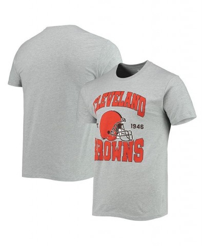 Men's Heathered Gray Cleveland Browns Helmet T-shirt $25.19 T-Shirts