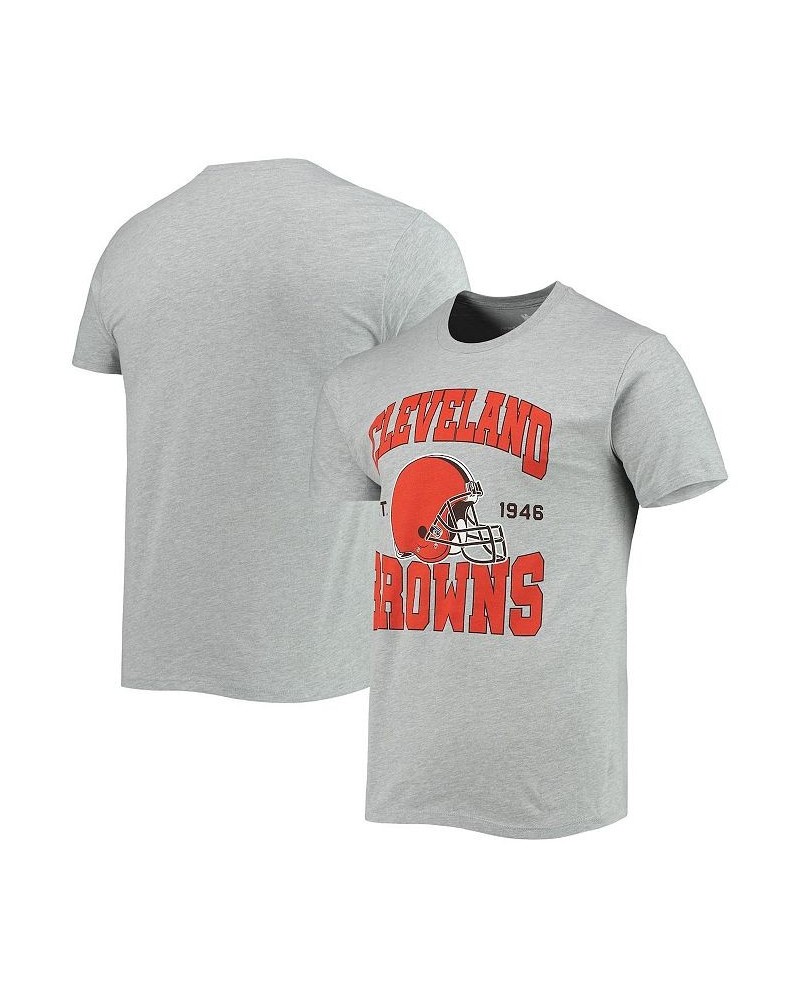 Men's Heathered Gray Cleveland Browns Helmet T-shirt $25.19 T-Shirts