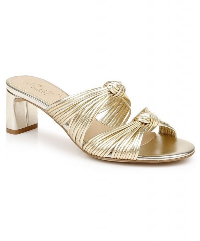 Women's Cheryl Evening Mule Sandals Gold $53.55 Shoes