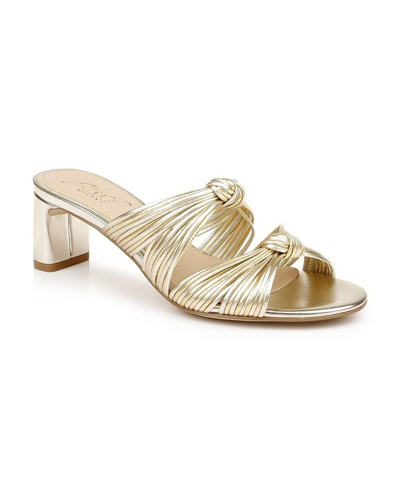 Women's Cheryl Evening Mule Sandals Gold $53.55 Shoes