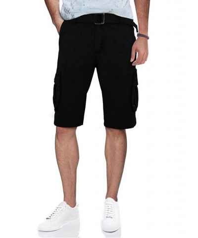 Men's Big and Tall Belted Double Pocket Cargo Shorts PD01 $27.90 Shorts