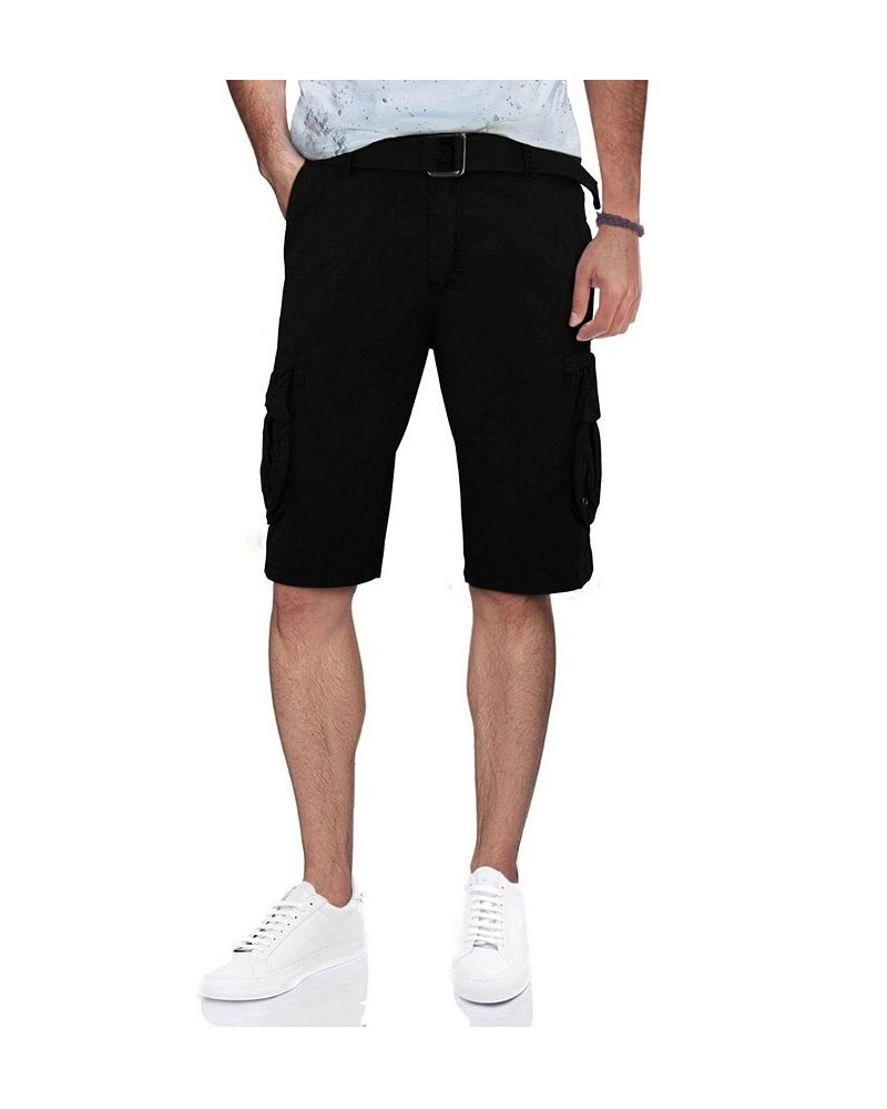 Men's Big and Tall Belted Double Pocket Cargo Shorts PD01 $27.90 Shorts