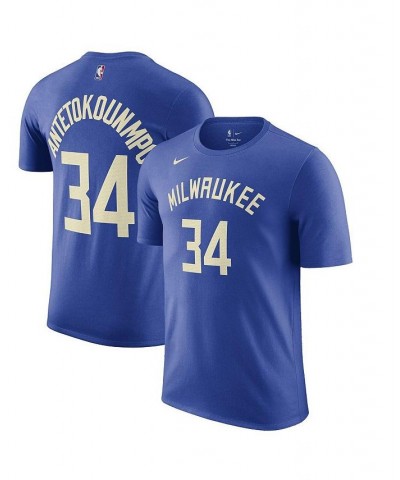 Men's Giannis Antetokounmpo Royal Milwaukee Bucks 2022/23 City Edition Name and Number T-shirt $25.19 T-Shirts