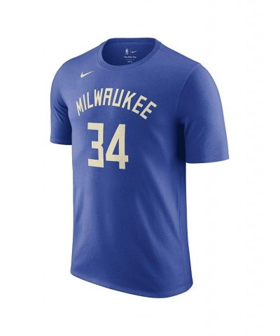 Men's Giannis Antetokounmpo Royal Milwaukee Bucks 2022/23 City Edition Name and Number T-shirt $25.19 T-Shirts