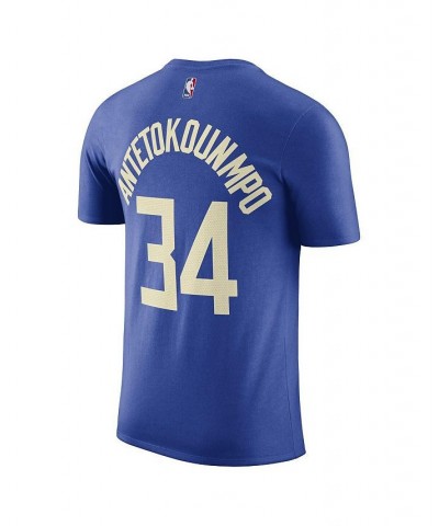 Men's Giannis Antetokounmpo Royal Milwaukee Bucks 2022/23 City Edition Name and Number T-shirt $25.19 T-Shirts