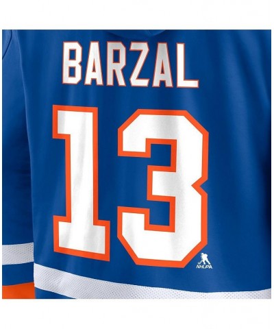 Men's Mathew Barzal Royal, Orange New York Islanders Player Lace-Up V-Neck Pullover Hoodie $41.57 Sweatshirt