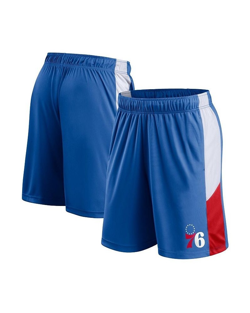 Men's Royal Philadelphia 76Ers Champion Rush Practice Performance Shorts $21.60 Shorts