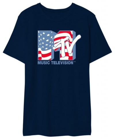 MTV Men's American Flag Tee Blue $16.45 T-Shirts