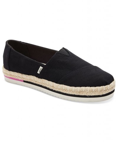 Women's Alpargata Recycled Platform Espadrille Slip-Ons Black $36.34 Shoes