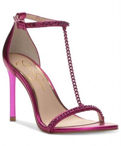 Women's Qiven T-Strap Dress Sandals Pink $44.55 Shoes