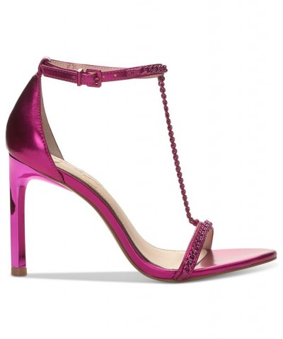 Women's Qiven T-Strap Dress Sandals Pink $44.55 Shoes