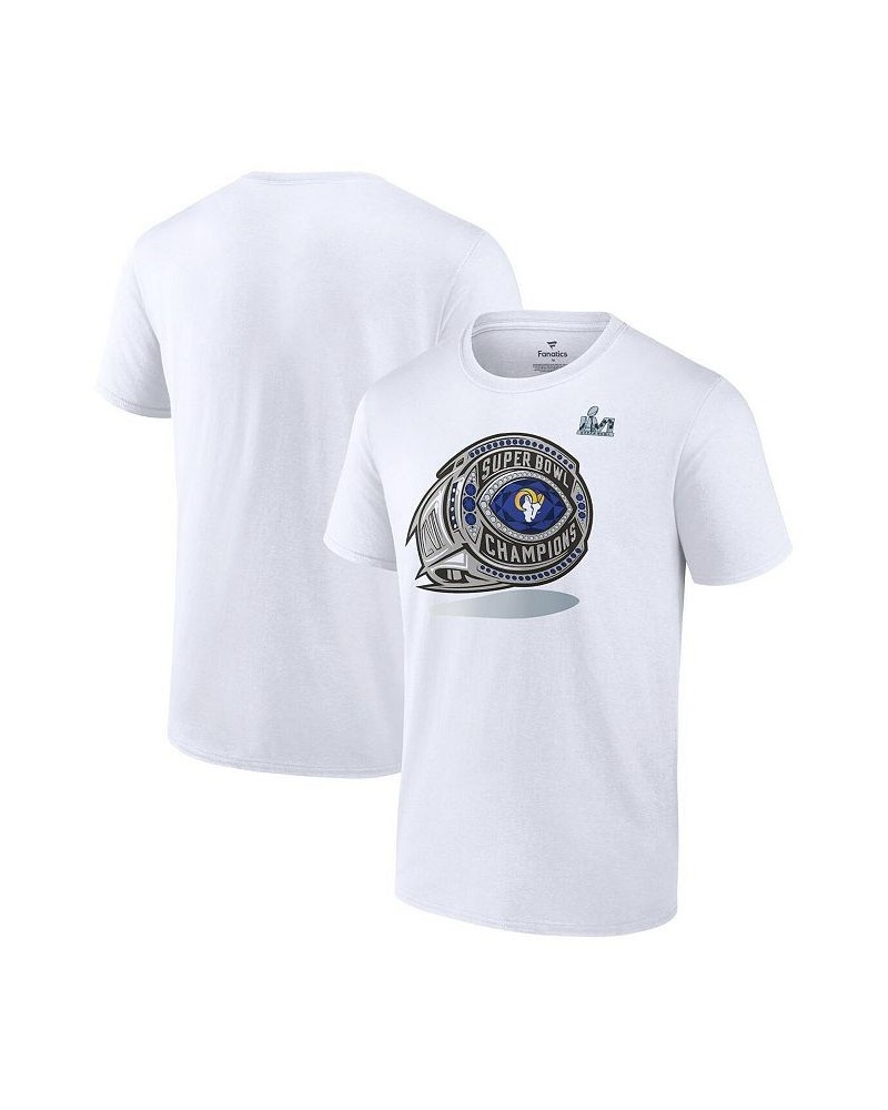 Men's Branded White Los Angeles Rams Super Bowl LVI Champions Big Tall Ring T-shirt $20.16 T-Shirts