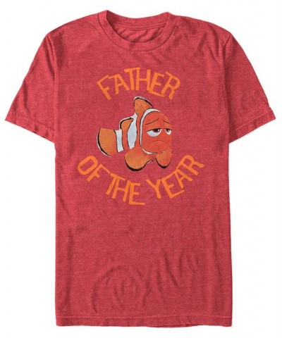 Disney Men's Pixar Finding Dory, Marlin Father of The Year Short Sleeve T-Shirt Red $18.54 T-Shirts