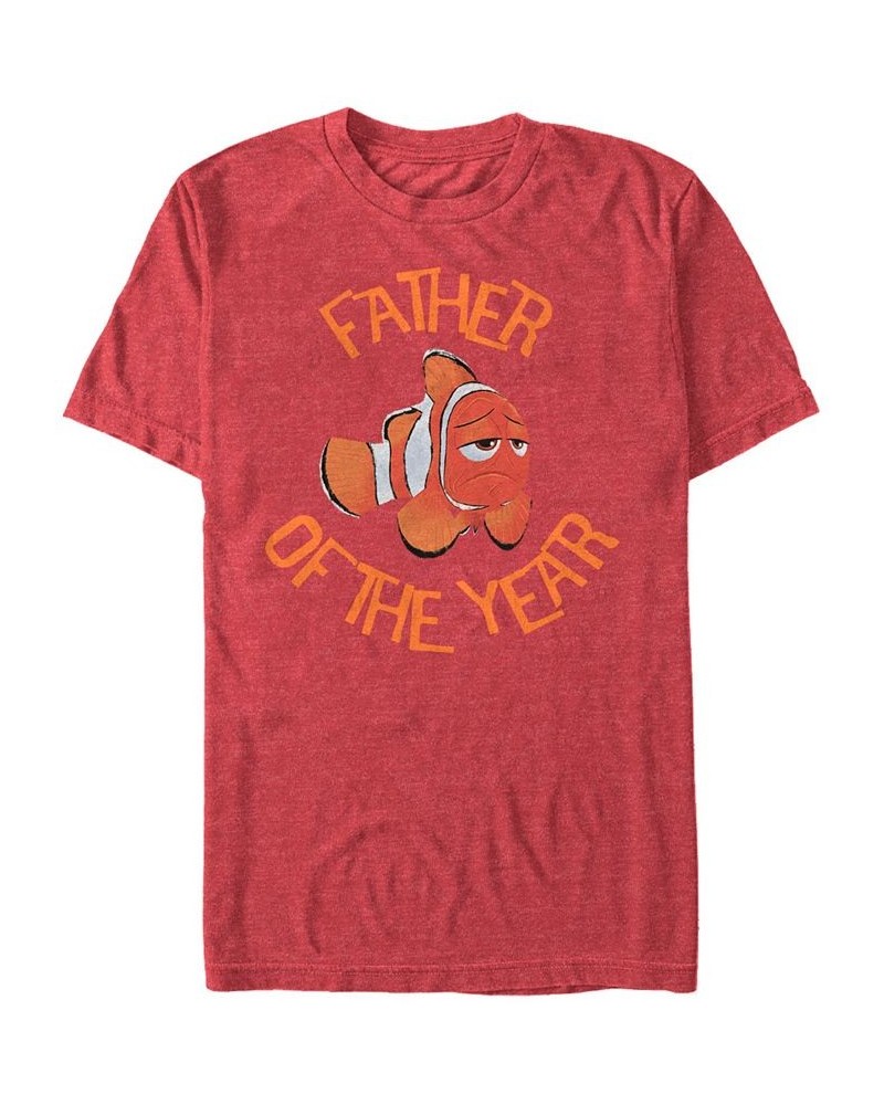 Disney Men's Pixar Finding Dory, Marlin Father of The Year Short Sleeve T-Shirt Red $18.54 T-Shirts