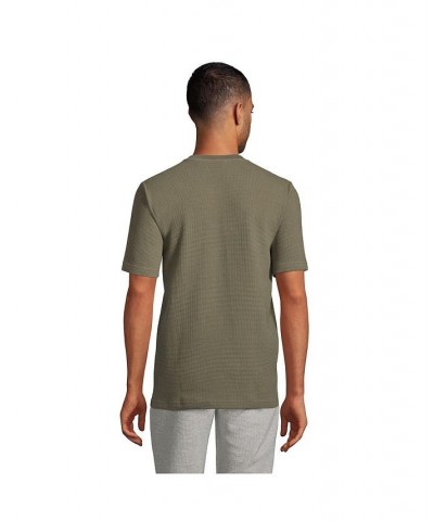 Men's Waffle Short Sleeve Pajama Henley Green $31.18 Pajama