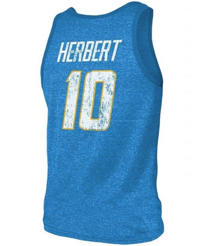 Men's Justin Herbert Heathered Powder Blue Los Angeles Chargers Name Number Tri-Blend Tank Top $21.62 T-Shirts