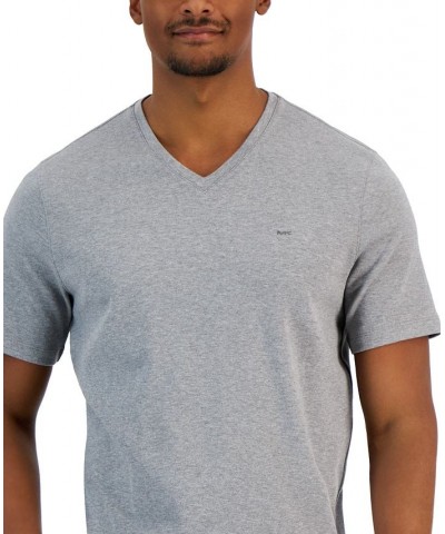 Men's Solid V-Neck T-Shirt Gray $15.64 T-Shirts