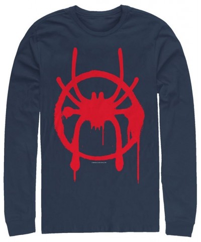 Marvel Men's Spider-Man Into the Spider-Verse Miles Morales Chest Logo, Long Sleeve T-shirt Blue $20.79 T-Shirts