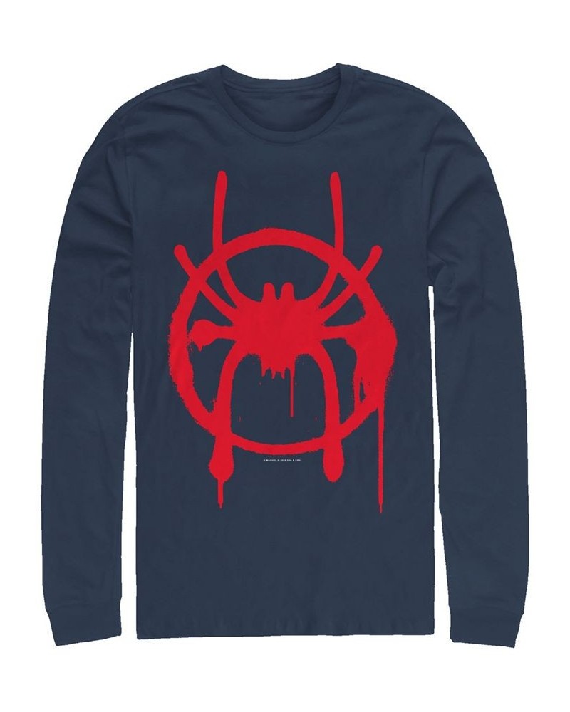 Marvel Men's Spider-Man Into the Spider-Verse Miles Morales Chest Logo, Long Sleeve T-shirt Blue $20.79 T-Shirts