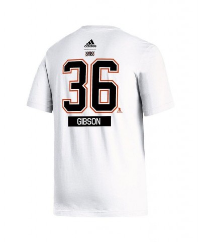 Men's John Gibson White Anaheim Ducks Reverse Retro 2.0 Name and Number T-shirt $22.39 T-Shirts