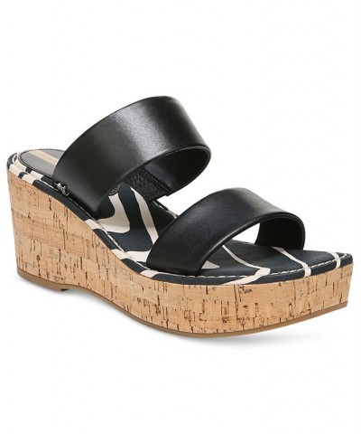 Women's Alissa Wedge Sandals Black $39.00 Shoes