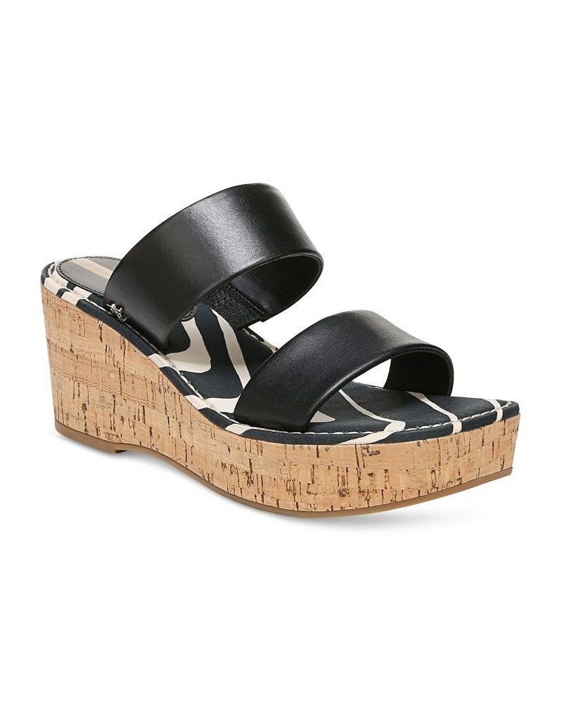 Women's Alissa Wedge Sandals Black $39.00 Shoes