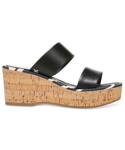 Women's Alissa Wedge Sandals Black $39.00 Shoes