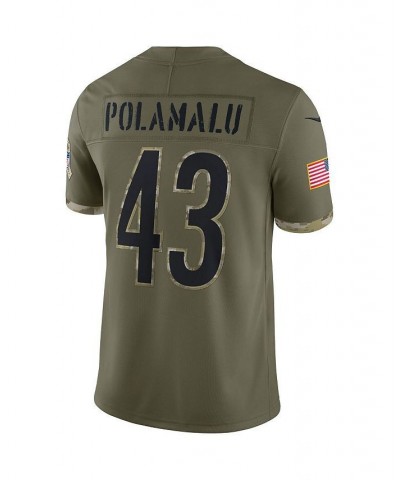 Men's Troy Polamalu Olive Pittsburgh Steelers 2022 Salute To Service Retired Player Limited Jersey $47.36 Jersey