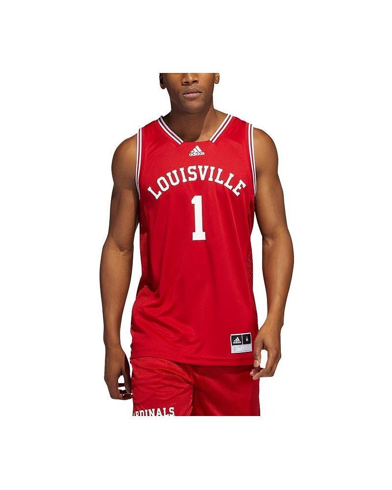 Men's 1 Red Louisville Cardinals Reverse Retro Jersey $33.88 Jersey