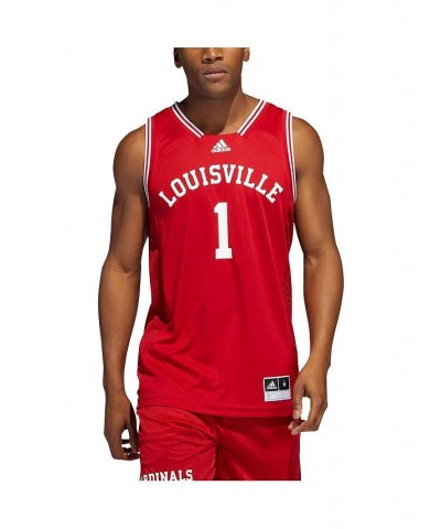 Men's 1 Red Louisville Cardinals Reverse Retro Jersey $33.88 Jersey