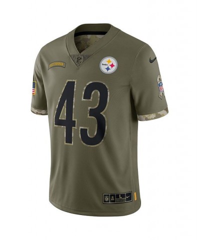 Men's Troy Polamalu Olive Pittsburgh Steelers 2022 Salute To Service Retired Player Limited Jersey $47.36 Jersey