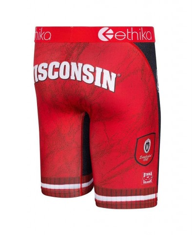 Men's Black Wisconsin Badgers Schoolin' Boxers Briefs $19.74 Underwear