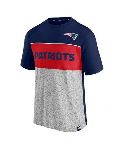 Men's Branded Navy and Heathered Gray New England Patriots Colorblock T-shirt $19.36 T-Shirts