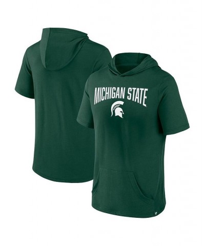 Men's Branded Green Michigan State Spartans Outline Lower Arch Hoodie T-shirt $24.00 T-Shirts