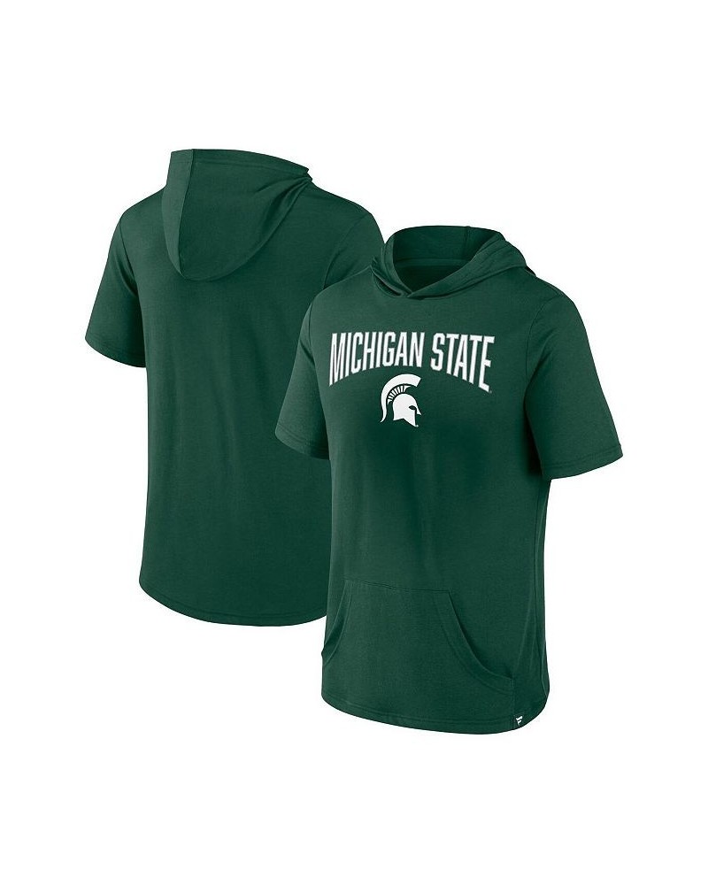 Men's Branded Green Michigan State Spartans Outline Lower Arch Hoodie T-shirt $24.00 T-Shirts