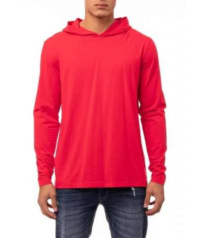 Men's Soft Stretch Long Sleeve Hoodie Racer Red $22.05 Sweatshirt