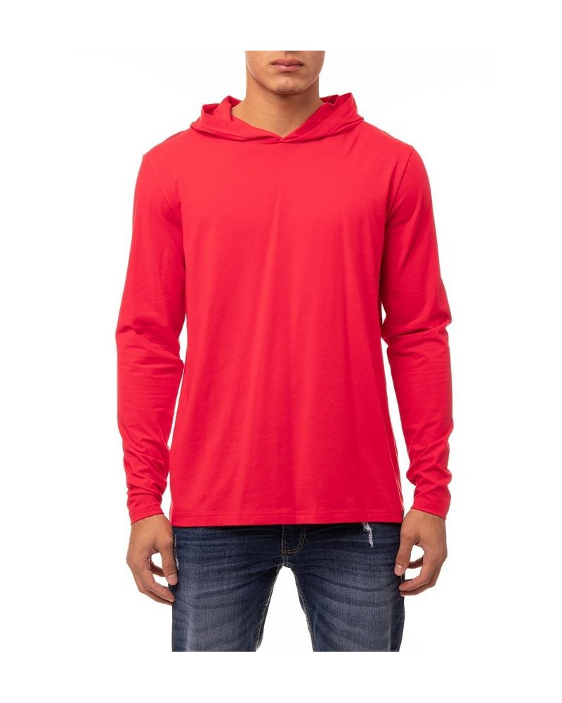 Men's Soft Stretch Long Sleeve Hoodie Racer Red $22.05 Sweatshirt