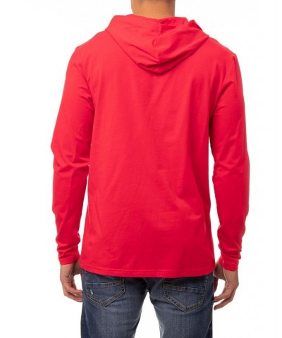 Men's Soft Stretch Long Sleeve Hoodie Racer Red $22.05 Sweatshirt