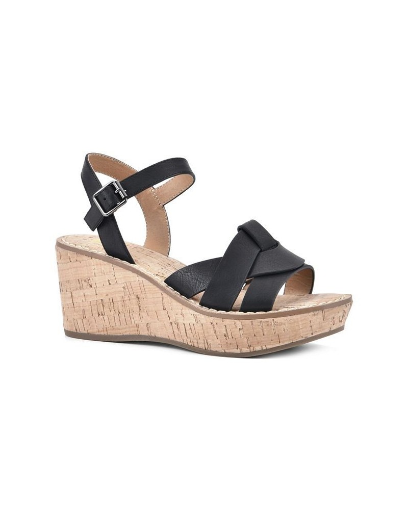 Women's Simple Wedge Sandals Black $40.94 Shoes