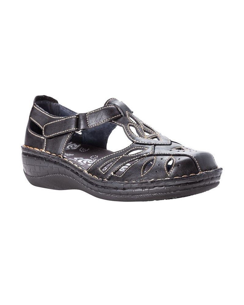 Women's Jenna Closed Toe Sandals Black $53.97 Shoes