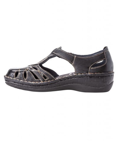 Women's Jenna Closed Toe Sandals Black $53.97 Shoes