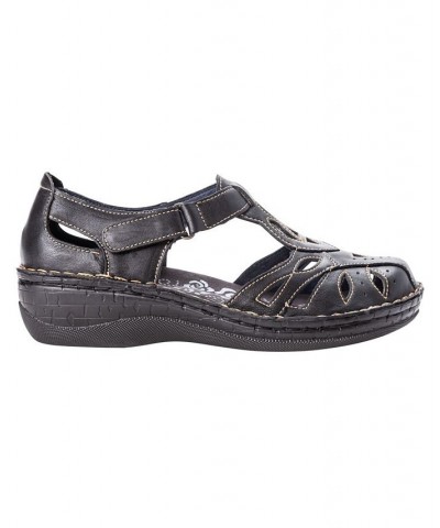 Women's Jenna Closed Toe Sandals Black $53.97 Shoes