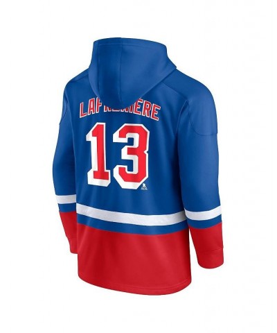 Men's Alexis Lafreniere Blue, Red New York Rangers Player Lace-Up V-Neck Pullover Hoodie $35.42 Sweatshirt