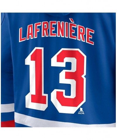 Men's Alexis Lafreniere Blue, Red New York Rangers Player Lace-Up V-Neck Pullover Hoodie $35.42 Sweatshirt