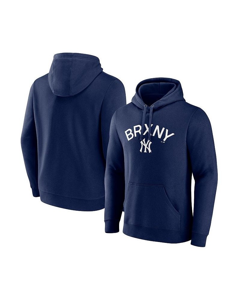 Men's Navy New York Yankees Hometown Collection Bronx Pullover Hoodie $41.59 Sweatshirt