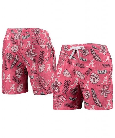 Men's Crimson Alabama Crimson Tide Vintage-Like Floral Swim Trunks $38.49 Swimsuits