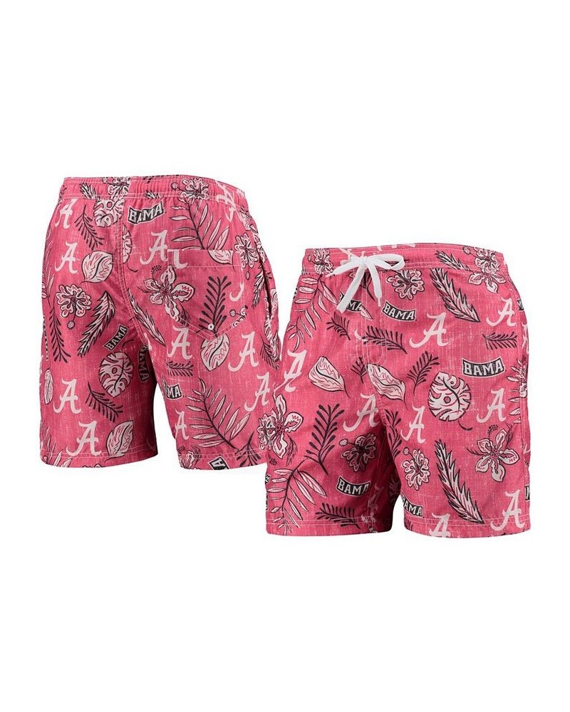 Men's Crimson Alabama Crimson Tide Vintage-Like Floral Swim Trunks $38.49 Swimsuits