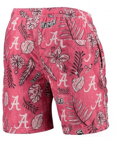 Men's Crimson Alabama Crimson Tide Vintage-Like Floral Swim Trunks $38.49 Swimsuits