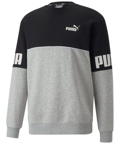 Men's Colorblocked Logo-Print Fleece Pullover Sweatshirt Gray $17.20 Sweatshirt