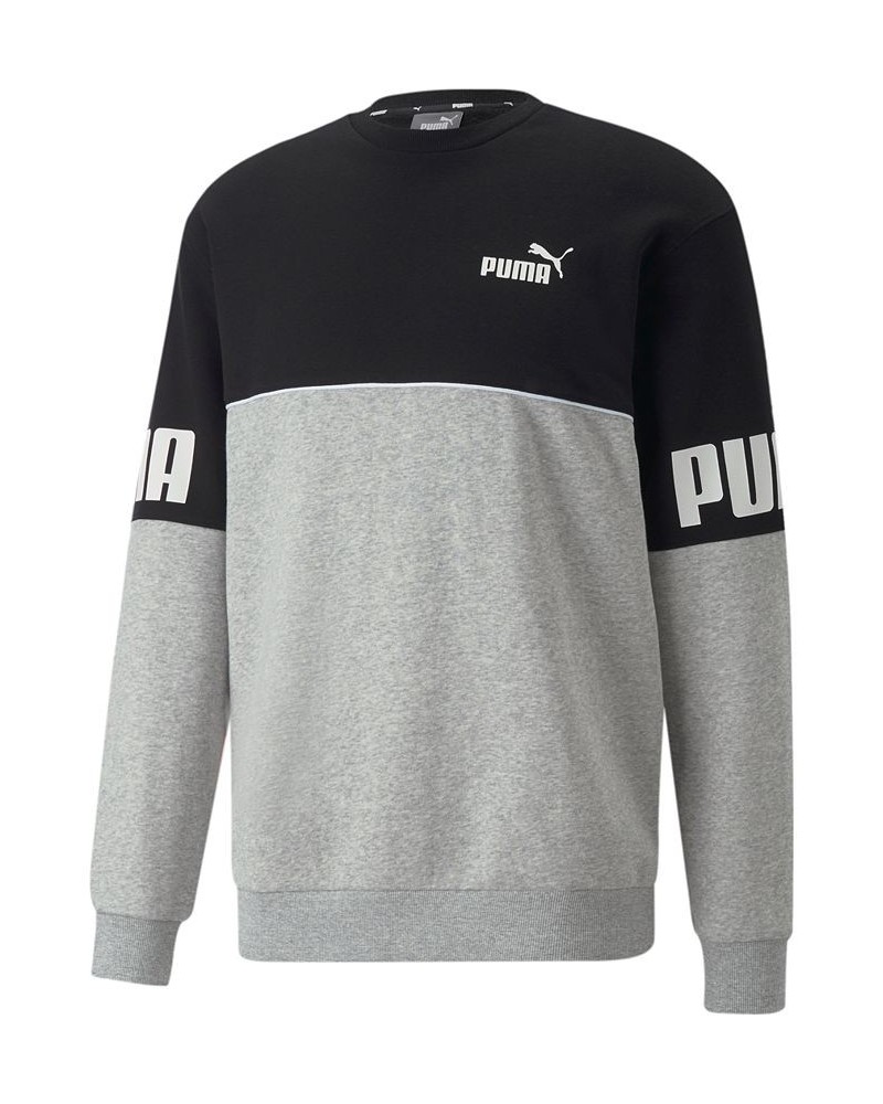 Men's Colorblocked Logo-Print Fleece Pullover Sweatshirt Gray $17.20 Sweatshirt